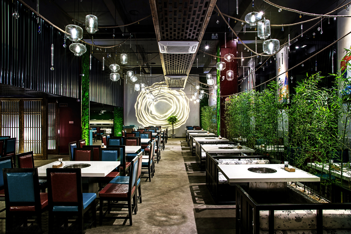 火鍋店裝飾效果圖,火鍋店裝飾布局圖