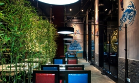 火鍋店空間設計效果圖,火鍋店空間設計布局圖