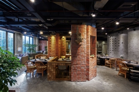 烤肉店裝修設計效果圖,烤肉店裝修設計布局圖