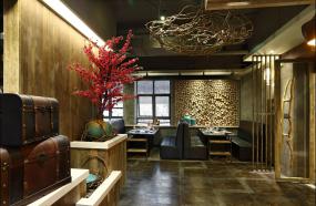 火鍋店中式實木家具裝修效果圖